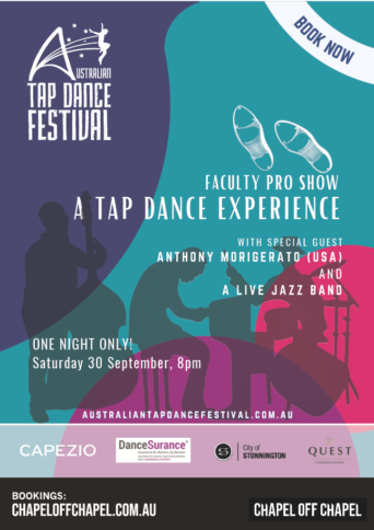 Poster with graphics promoting A Tap Dance Experience