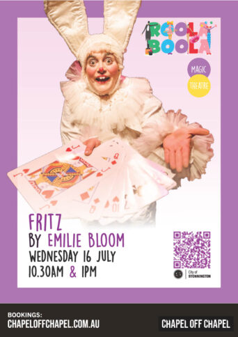 Person dressed as a bunny with large ears holding out a set of very large playing cards
