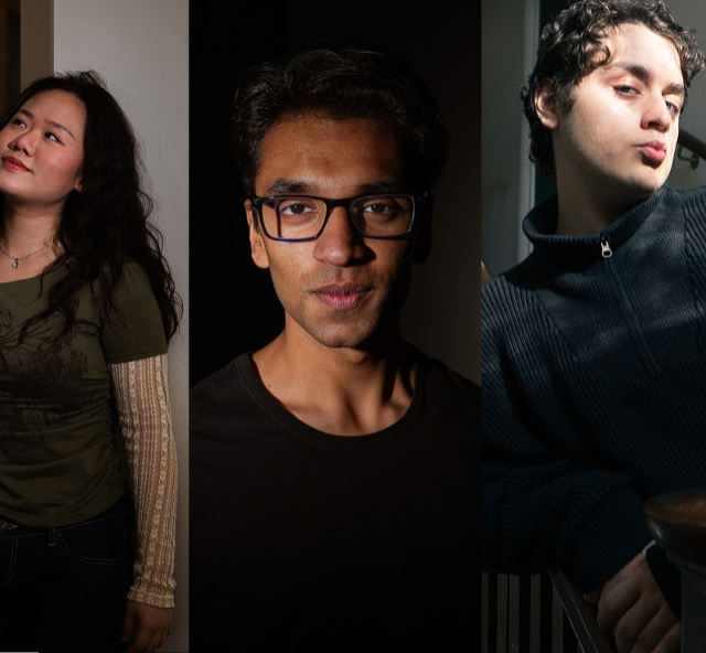 Photo collage of three artists from The Showmance Must Go On