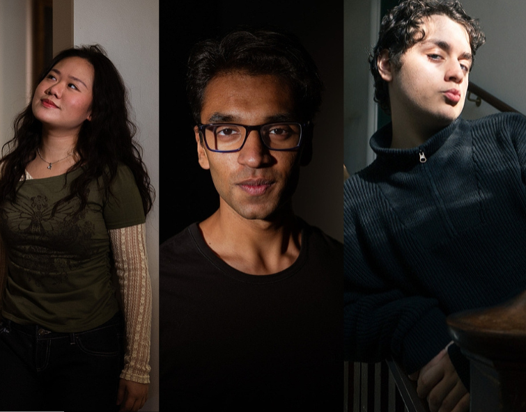 Photo collage of three artists from The Showmance Must Go On